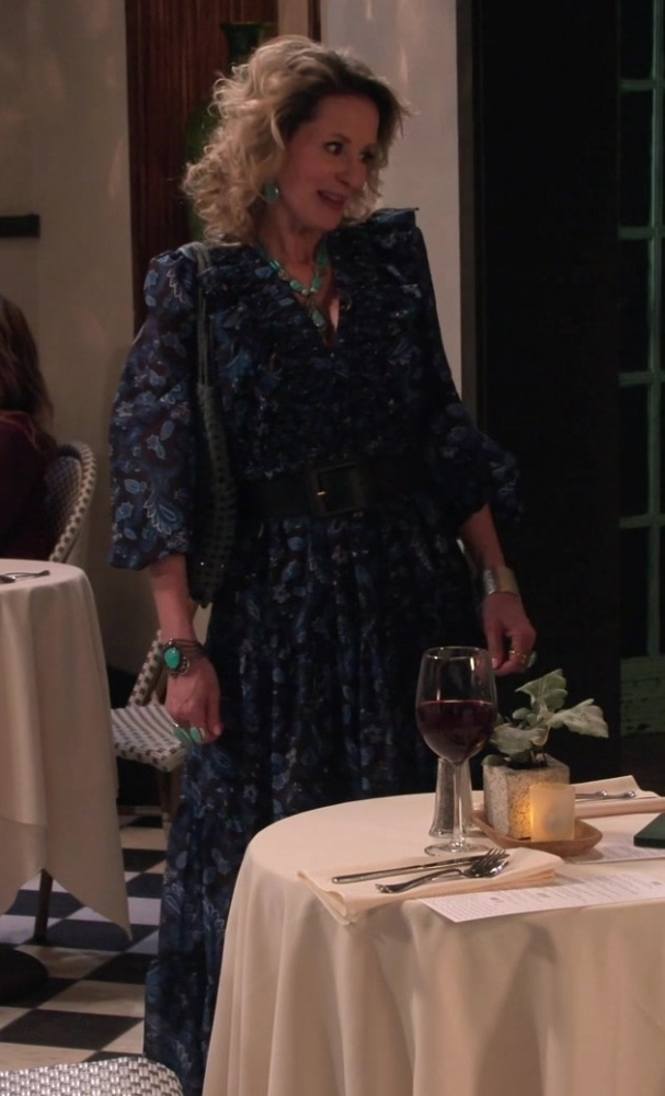 Long Sleeve Belted Floral Dress Worn by Missy Yager as Thea-Lynn