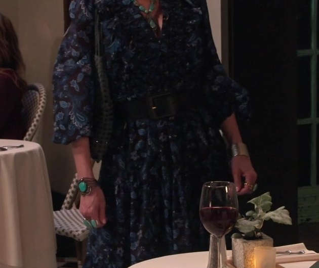 Long Sleeve Belted Floral Dress Worn by Missy Yager as Thea-Lynn