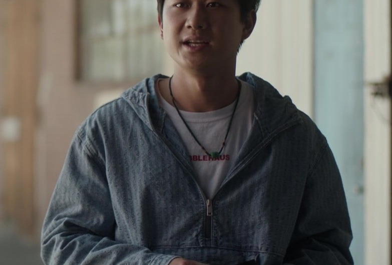 Blue Anorak Jacket Worn by Sam Song Li as Bruce Sun