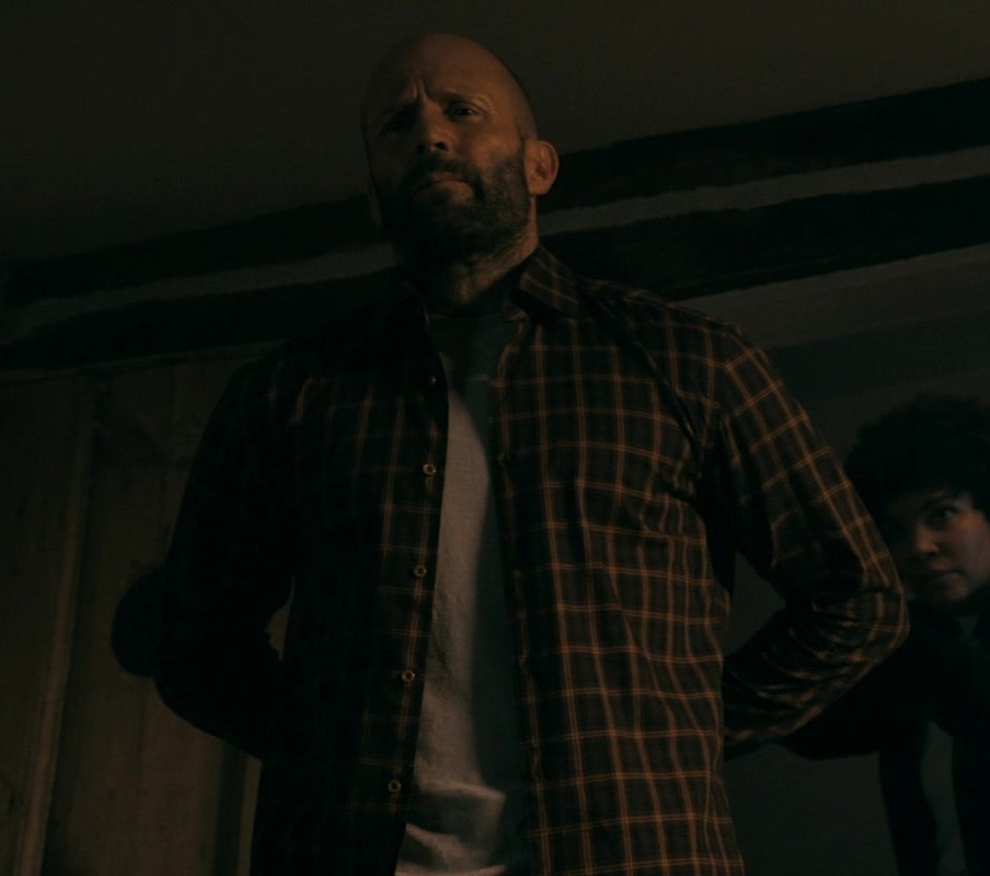Worn on The Beekeeper (2024) Movie - Plaid Checkered Shirt Worn by Jason Statham as Adam Clay