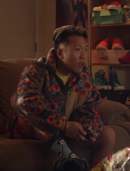 floral print fleece zip-up jacket - Joon Lee (TK Lee) - The Brothers Sun TV Show