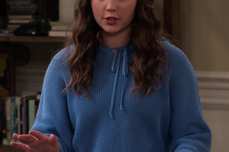 Blue Knit Hoodie of Sofia Capanna as Grace