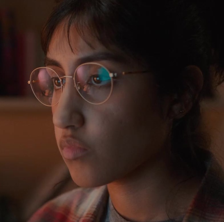 Circular Thin Gold Eyeglasses Worn by Ambika Mod as Emma Morley
