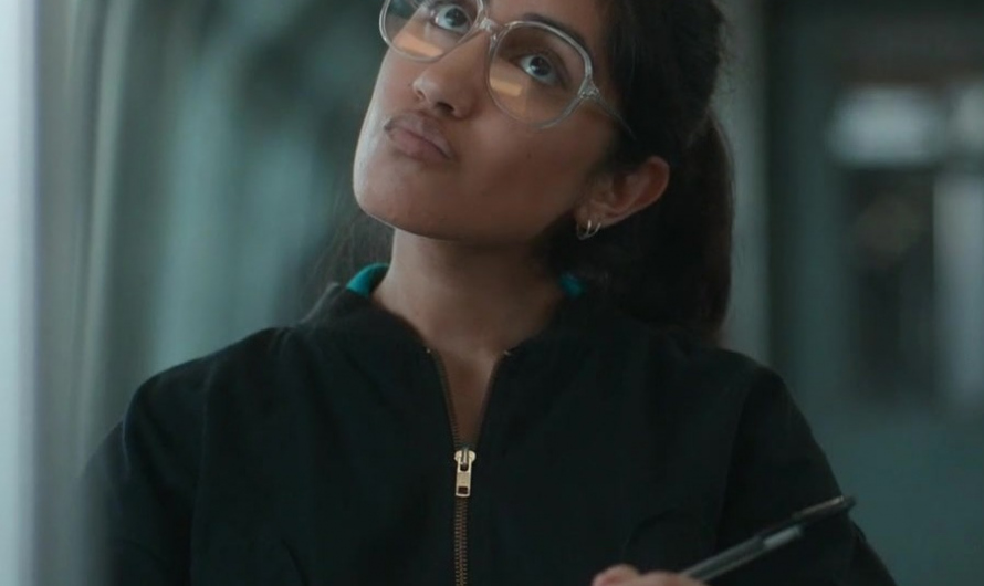 Transparent Frame Square Glasses Worn by Ambika Mod as Emma Morley