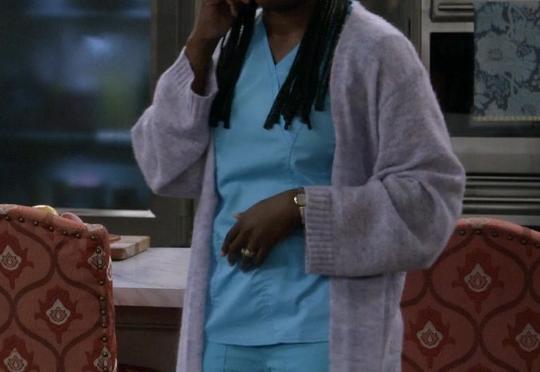 Solid Long Cardigan Sweater Worn by Folake Olowofoyeku as Abishola