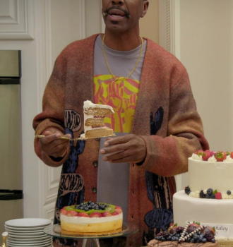 Worn on Curb Your Enthusiasm TV Show - Art Inspired Bright Graphic T-Shirt of J. B. Smoove as Leon Black