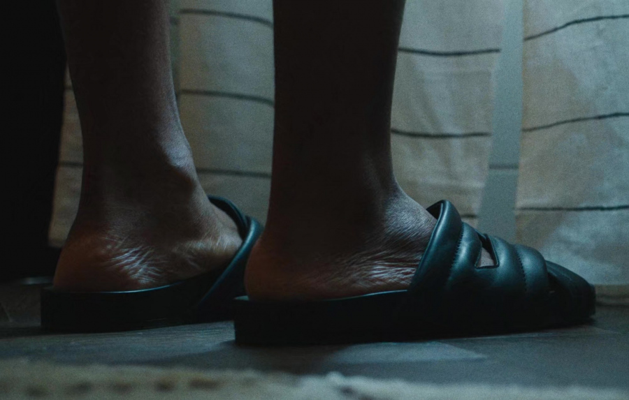 Black Leather Slipper Sandals Worn by Donald Glover as John Smith