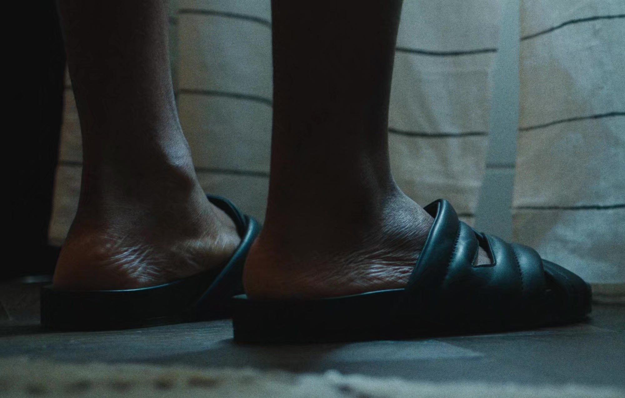 Black Leather Slipper Sandals Worn by Donald Glover as John Smith