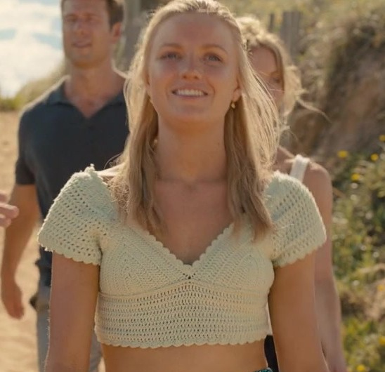 Boho Chic Crocheted Cotton Crop Top of Hadley Robinson as Halle
