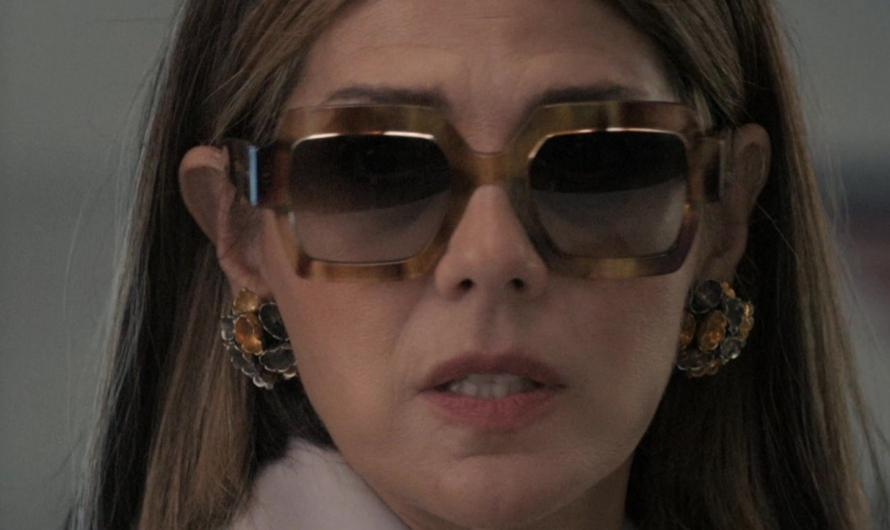 Oversized Square Tortoiseshell Acetate Frame Sunglasses Worn by Marisa Tomei as Claire Dupont