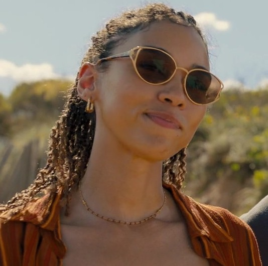 Golden Frame Sunglasses Worn by Alexandra Shipp as Claudia