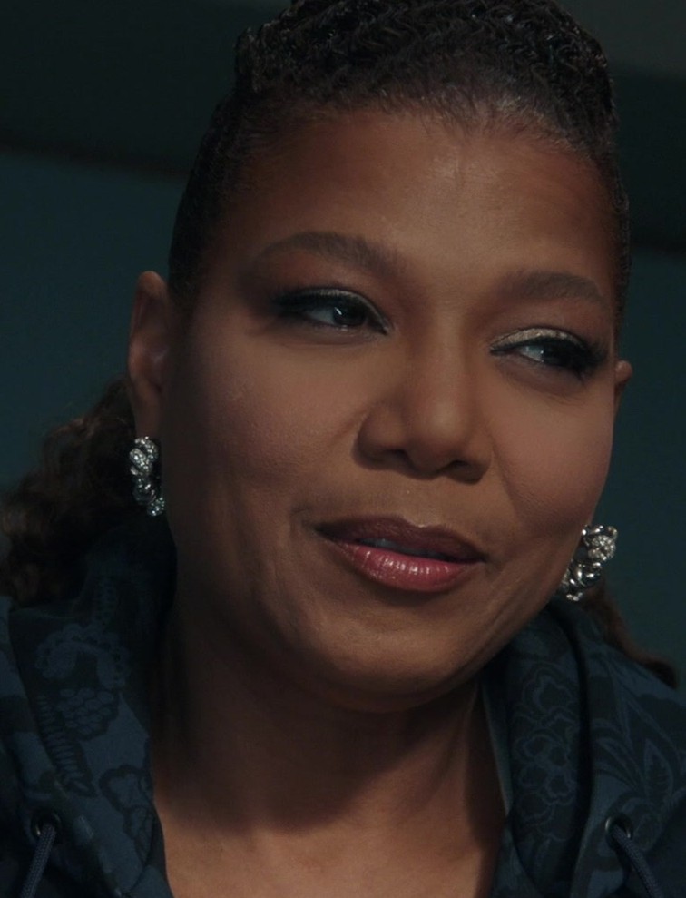 Spiral Cluster Diamond Earrings of Queen Latifah as Robyn McCall