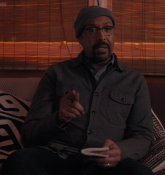 Worn on The Irrational TV Show - Button-Up Wool Overshirt Worn by Jesse L. Martin as Professor Alec Mercer