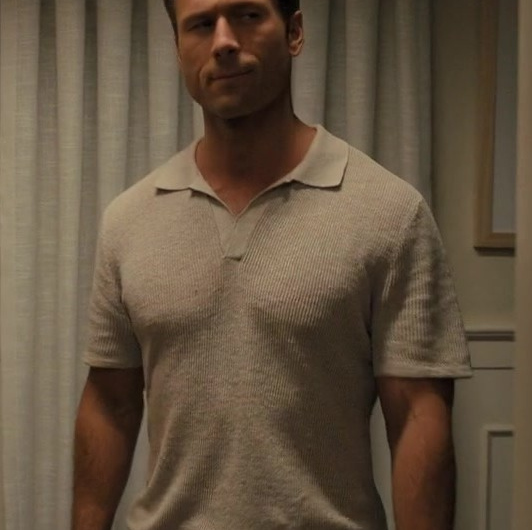 Ribbed Short Sleeve Short Worn by Glen Powell as Ben