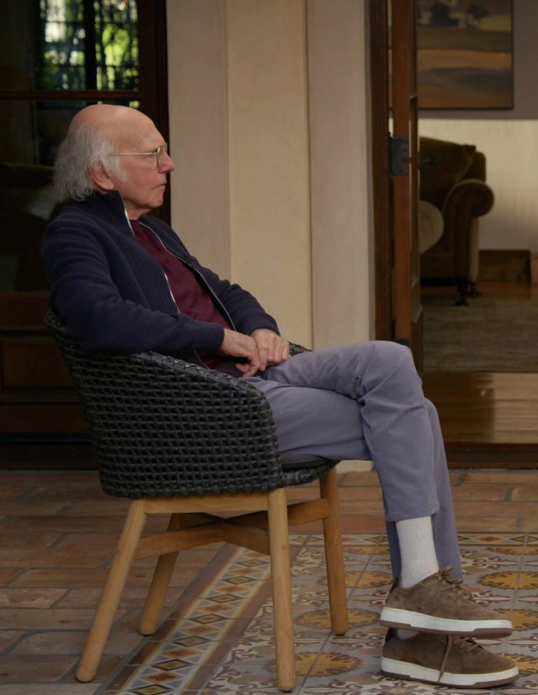brown low top suede sneakers - Larry David) - Curb Your Enthusiasm TV Show
