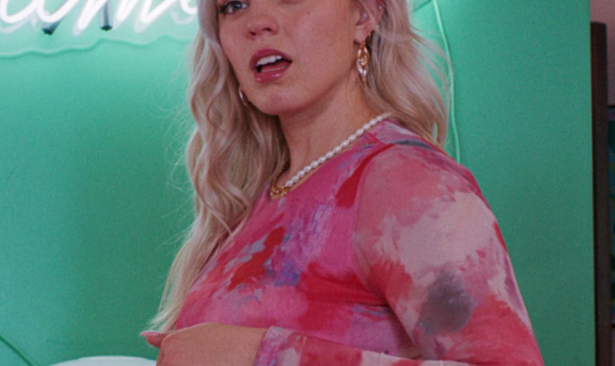 Pink Tie Dye Long Sleeve Crop Top of Reneé Rapp as Regina George