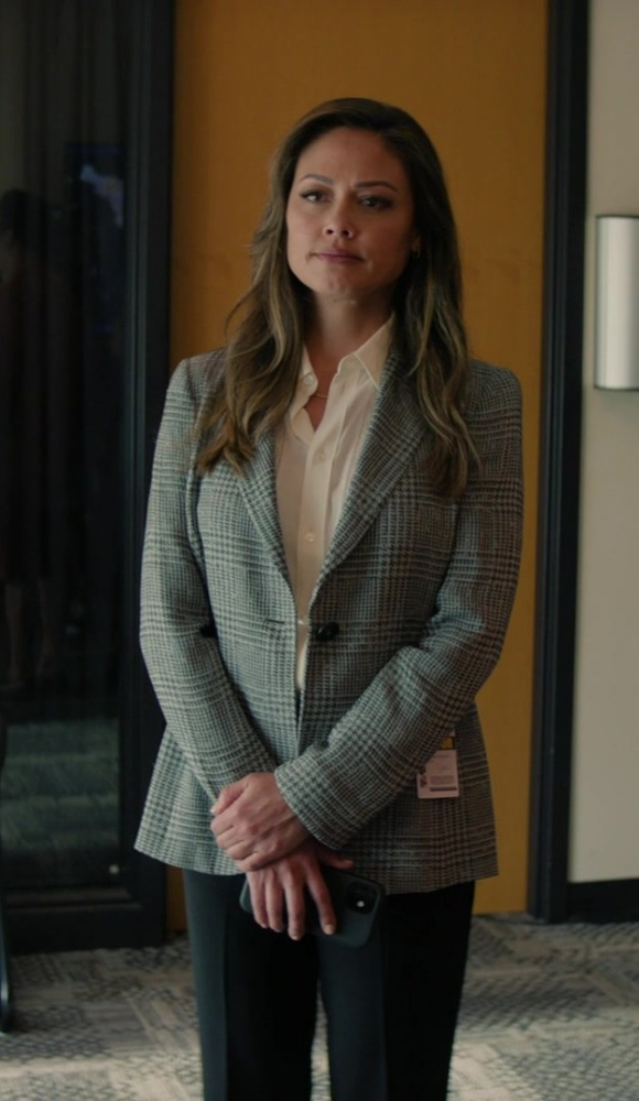 Houndstooth Checked Blazer of Vanessa Lachey as Jane Tennant from NCIS: Hawai'i TV Show