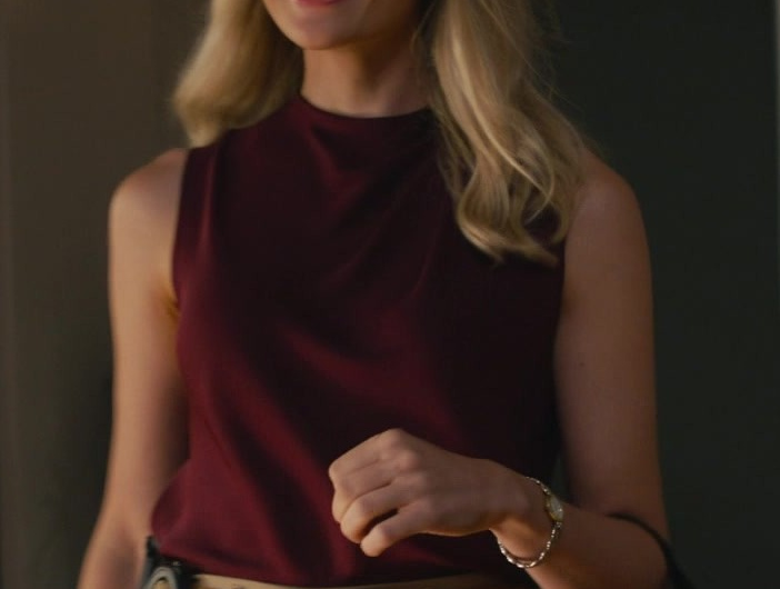 Burgundy Sleeveless Mock Neck Top of Tori Anderson as Kathrine Marie “Kate” Whistler