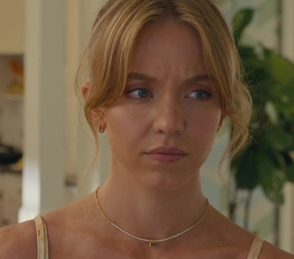 Dual-Design Necklace with Delicate Pearls and Gold Link Chain Worn by Sydney Sweeney as Bea