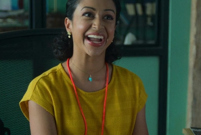 Mustard Yellow Textured Top Worn by Liza Koshy as Ashley