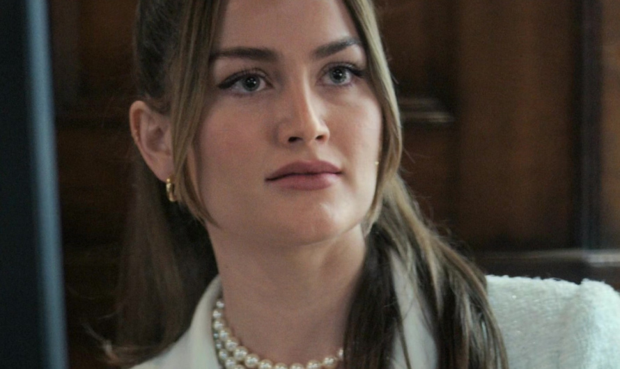 Layered Pearl Choker Necklace with Gold Pendant Worn by Rachel Matthews as Suzette