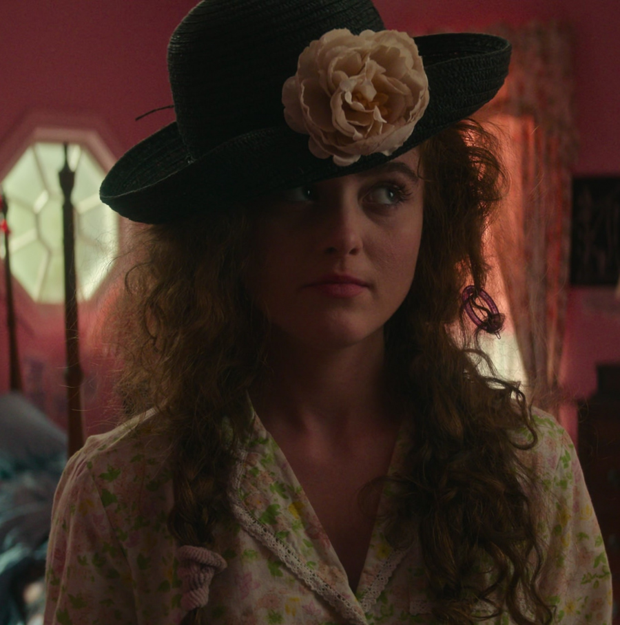 Black Hat with Cream Rose Worn by Kathryn Newton as Lisa Swallows