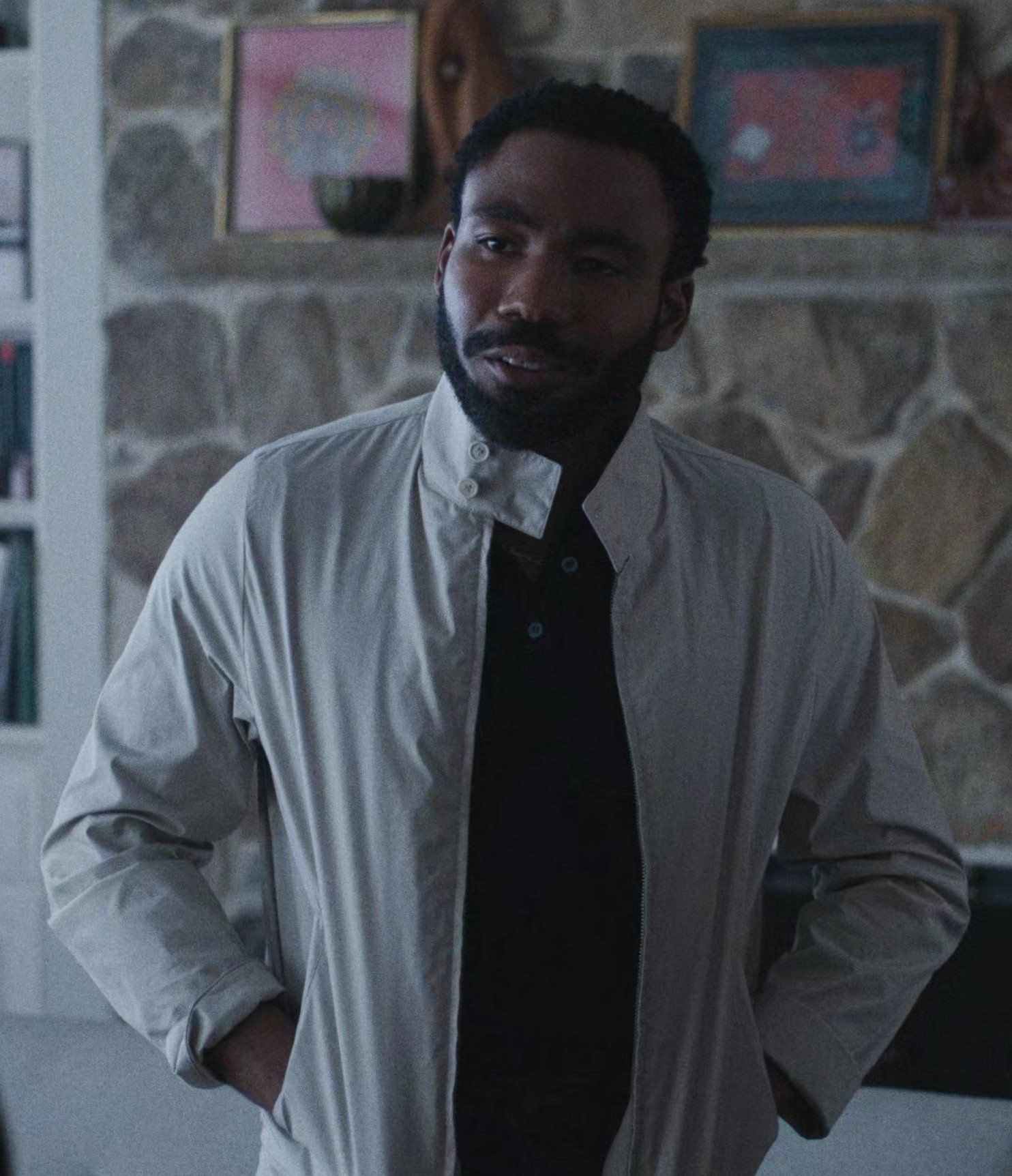 Worn on Mr. & Mrs. Smith TV Show - Light Beige Cotton Jacket of Donald Glover as John Smith
