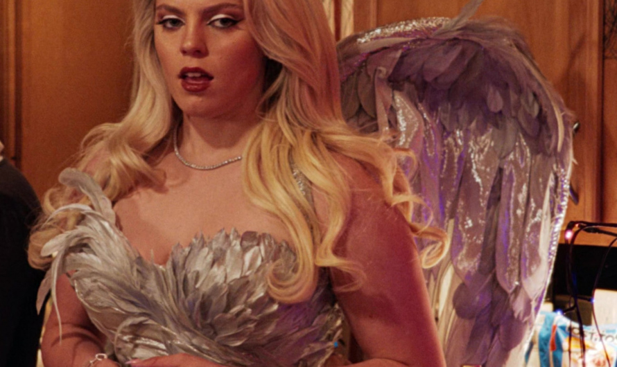 Silver Feather Angel Dress with Wings Worn by Reneé Rapp as Regina George