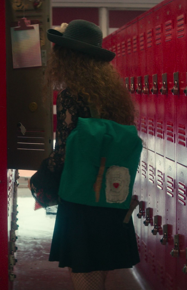 Teal Canvas Backpack with Embroidered Patches of Kathryn Newton as Lisa Swallows