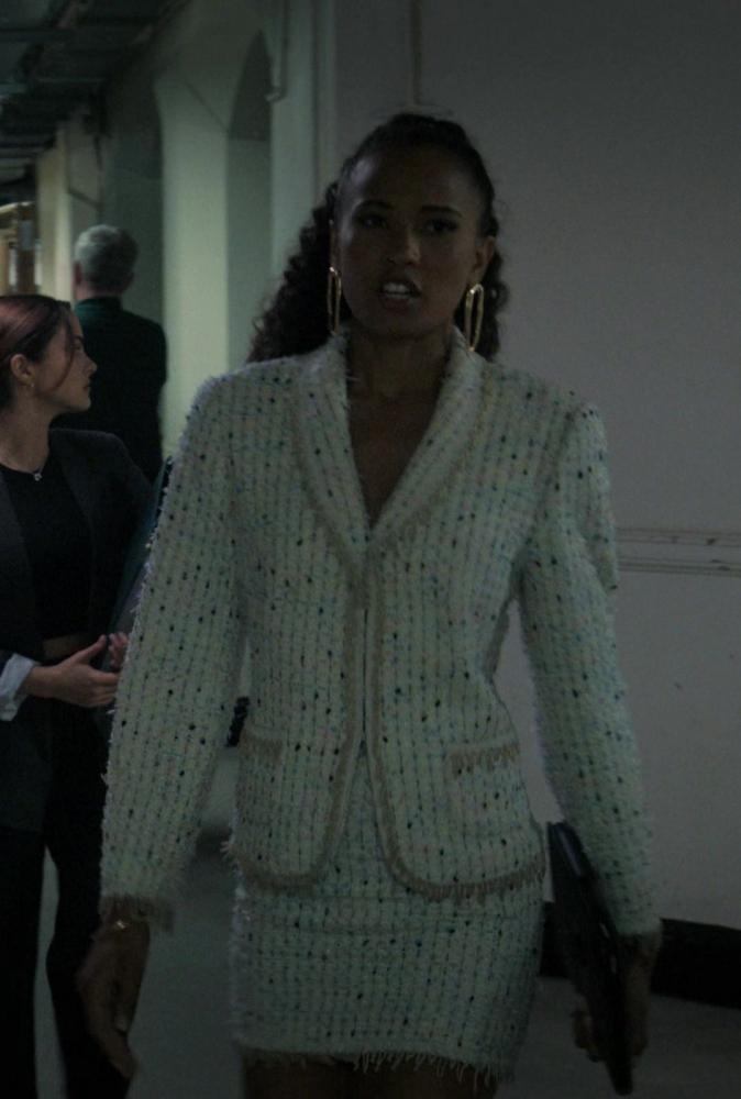 Tweed Suit Jacket and Mini Skirt of Fola Evans-Akingbola as Renee