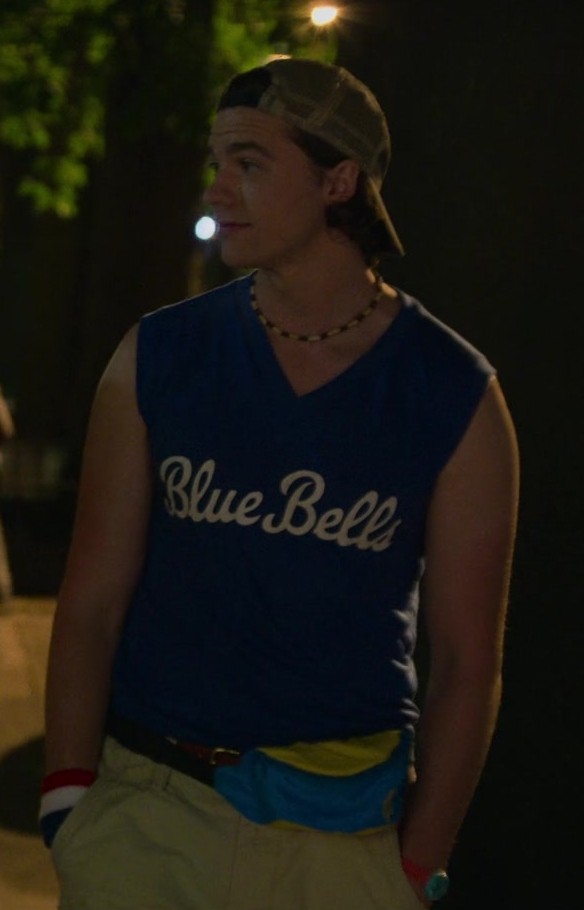 blue bells t-shirt - Joel Courtney (Little) - Players (2024) Movie