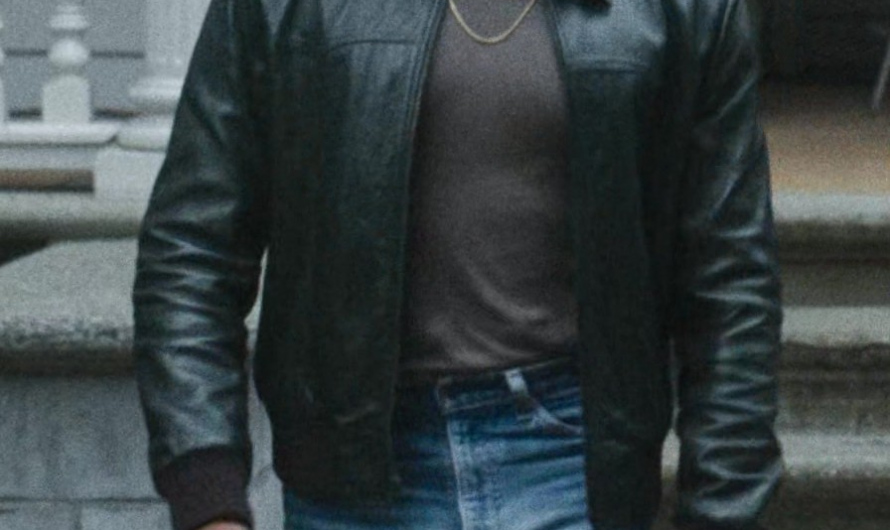 Black Leather Bomber Jacket With Collar Worn by Donald Glover as John Smith