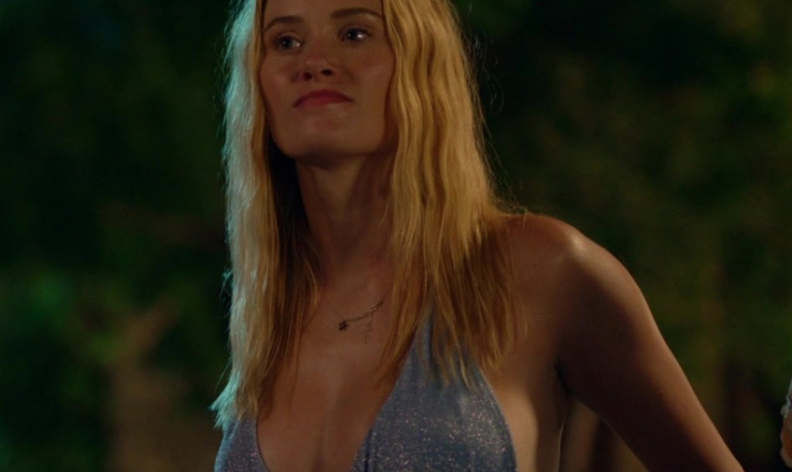 Glittery Blue Halter Bikini Top Worn by Virginia Gardner as Abby Abernathy