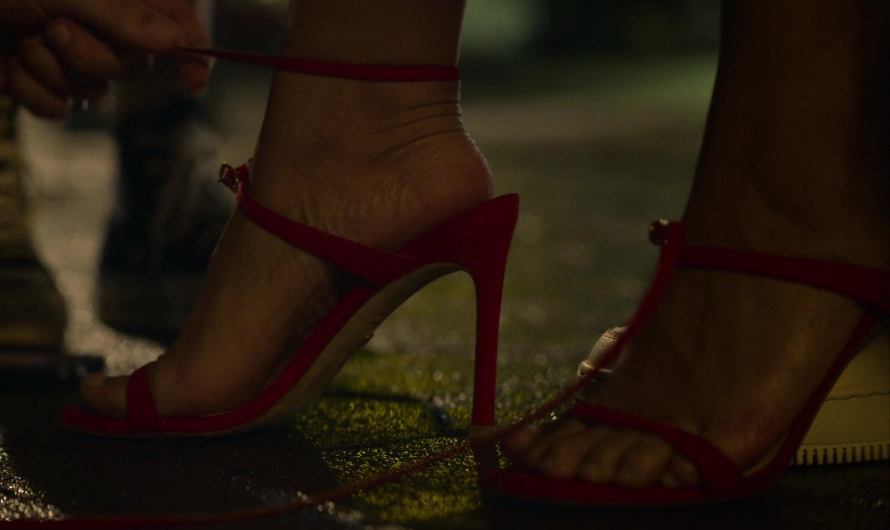 Red High Heel Sandals of Gina Rodriguez as Mack