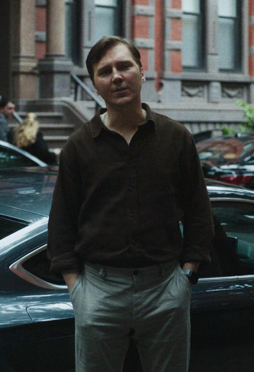 Brown Button Down Shirt Worn by Paul Dano as Harris