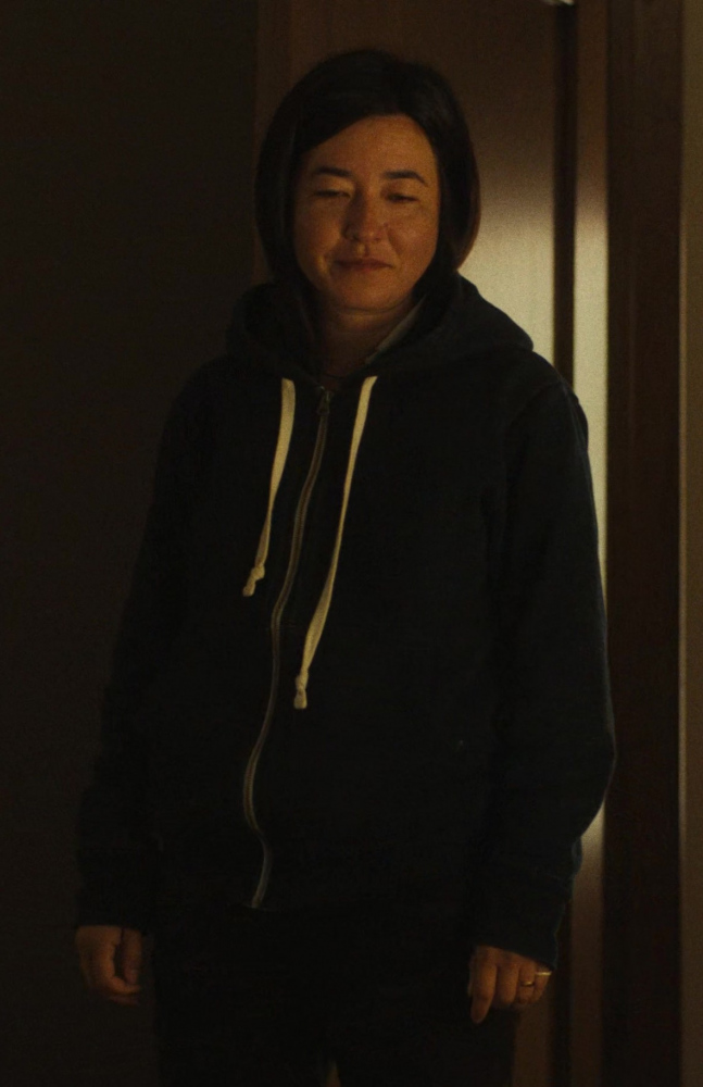 Classic Zip-Up Cotton Hoodie with Drawstring Hood Worn by Maya Erskine as Jane Smith from Mr. &amp; Mrs. Smith TV Show