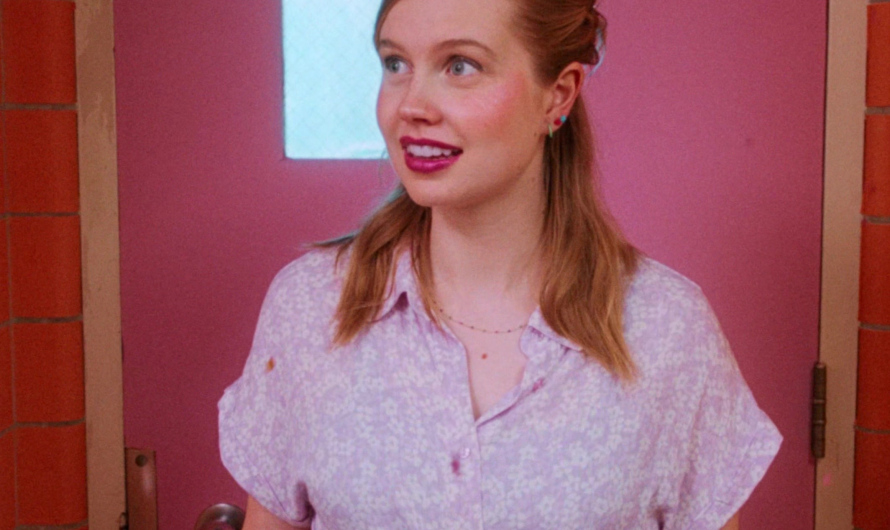 Lavender Floral Print Tie-Front Shirt Worn by Angourie Rice as Cady Heron