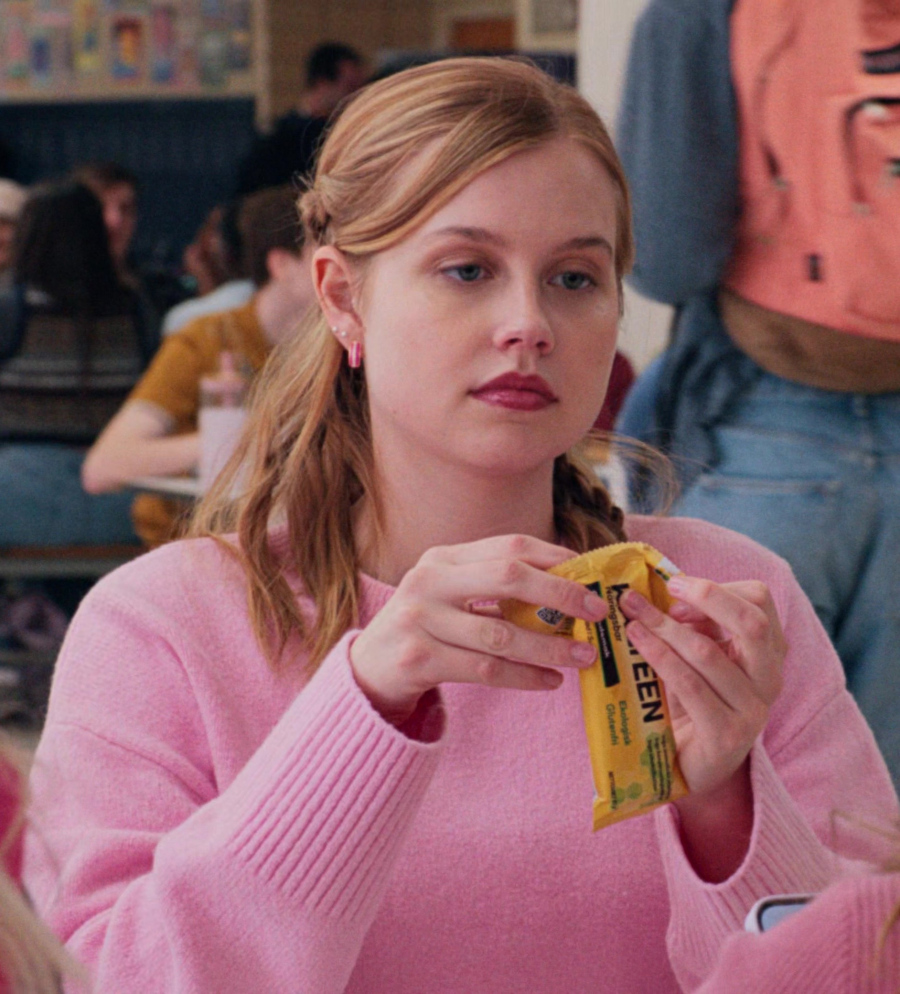 pink crewneck sweater - Angourie Rice (Cady Heron) - Mean Girls (2024) Movie
