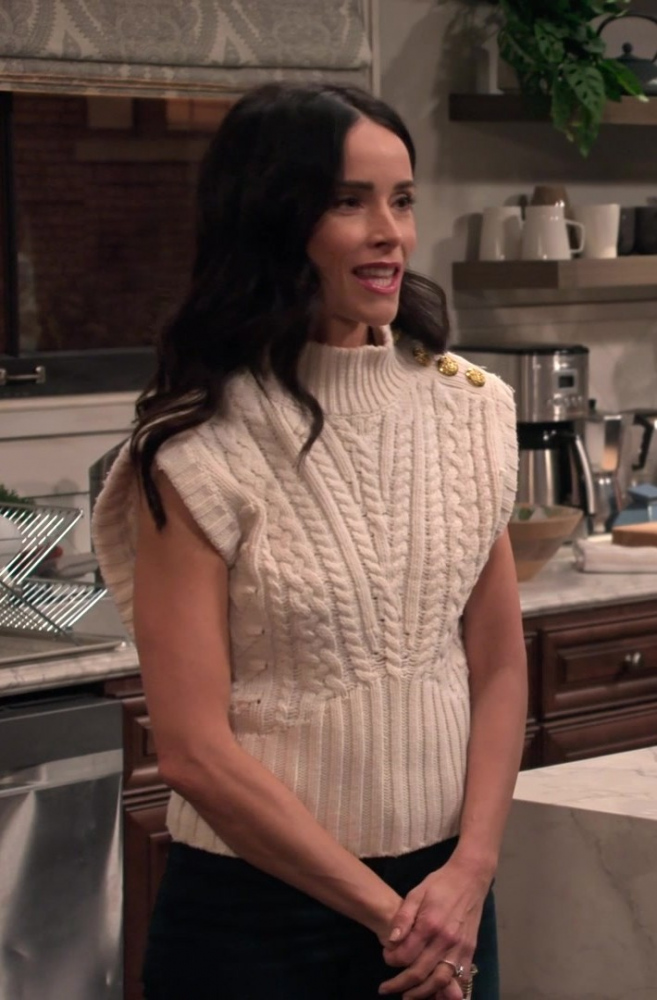 mockneck cable-knit vest - Abigail Spencer (Julia Mariano) - Extended Family TV Show