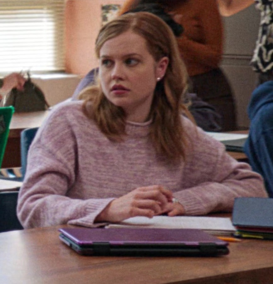 dusty rose knit sweater - Angourie Rice (Cady Heron) - Mean Girls (2024) Movie