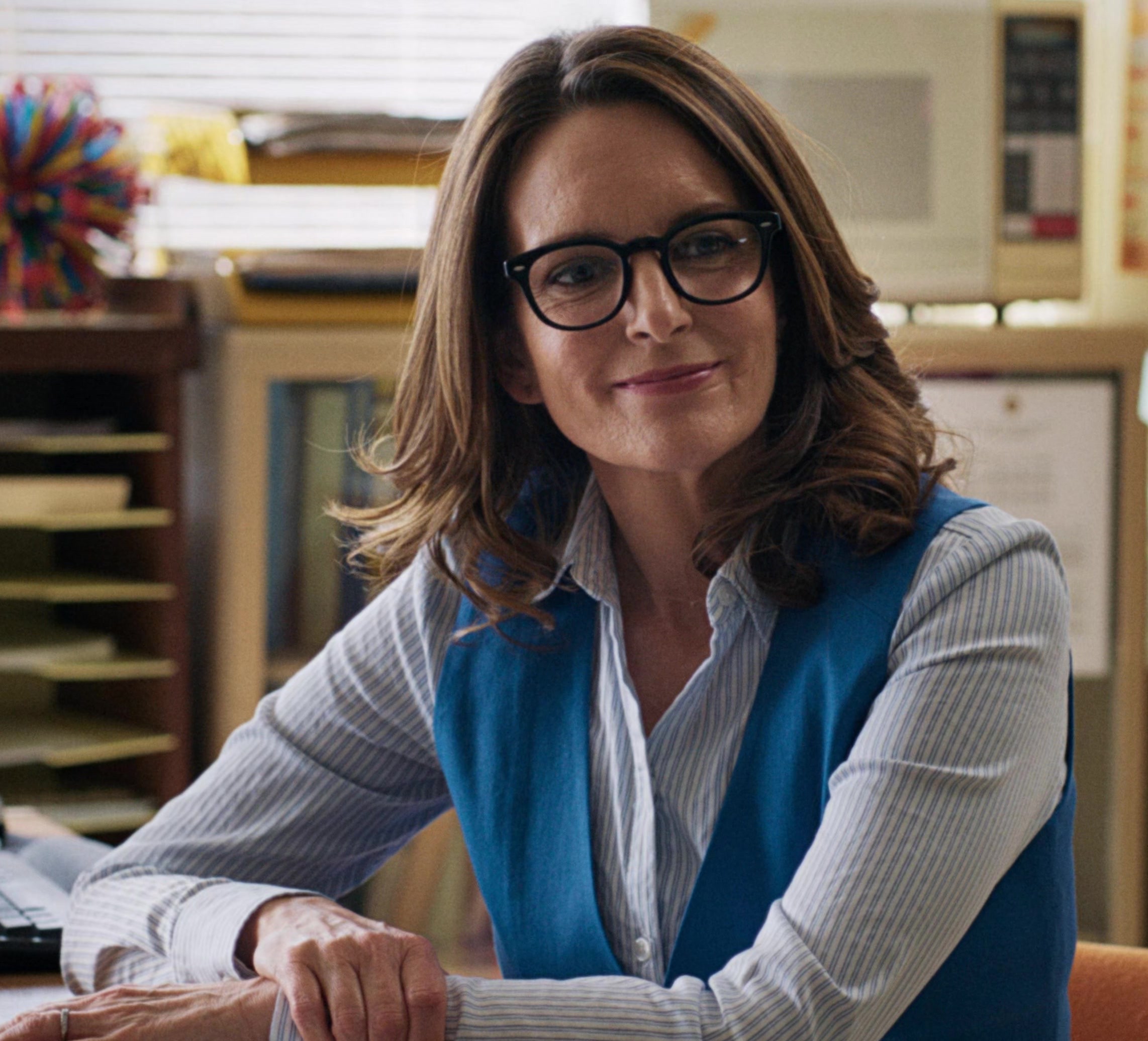 Striped Long Sleeve Shirt Worn by Tina Fey as Ms. Norbury