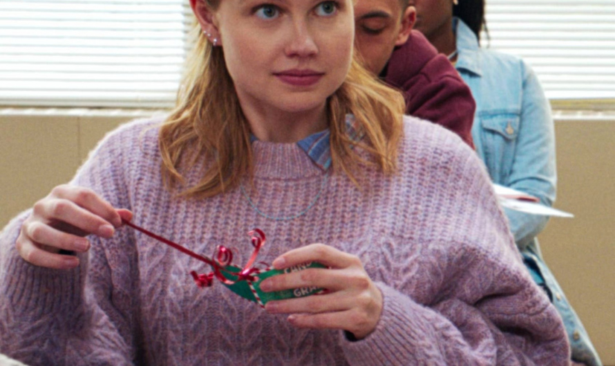 Lavender Cable Knit Sweater Worn by Angourie Rice as Cady Heron