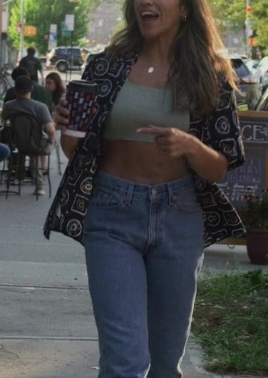 Light Blue Straight-Leg Jeans with a Timeless High-Rise Fit of Gina Rodriguez as Mack