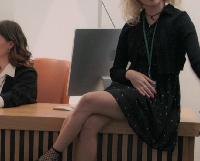 Black Polka Dot Dress Worn by Saoirse-Monica Jackson as Amy