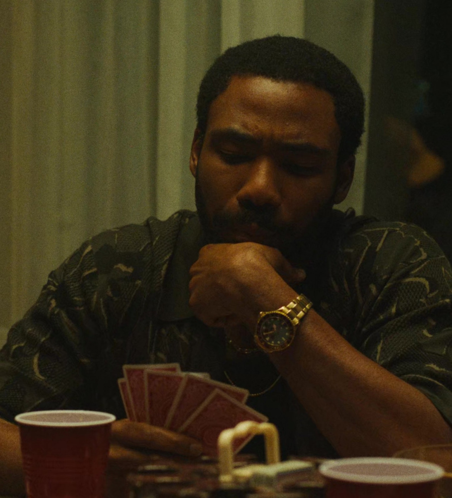 Luxury Gold-Plated Stainless Steel Watch Worn by Donald Glover as John Smith