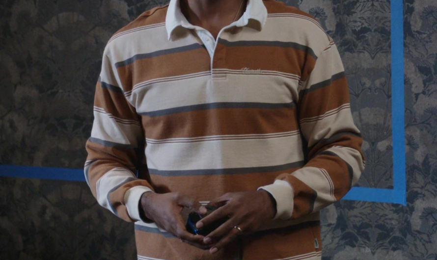 Long-Sleeve Striped Rugby Shirt of Utkarsh Ambudkar as Jay Arondekar
