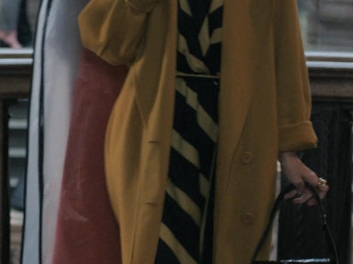 Mustard Yellow Wool Overcoat Worn by Marisa Tomei as Claire Dupont