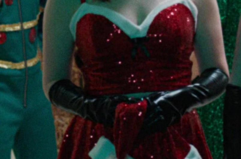 Santa Sequin Crop Top and Flared Skirt Worn by Angourie Rice as Cady Heron