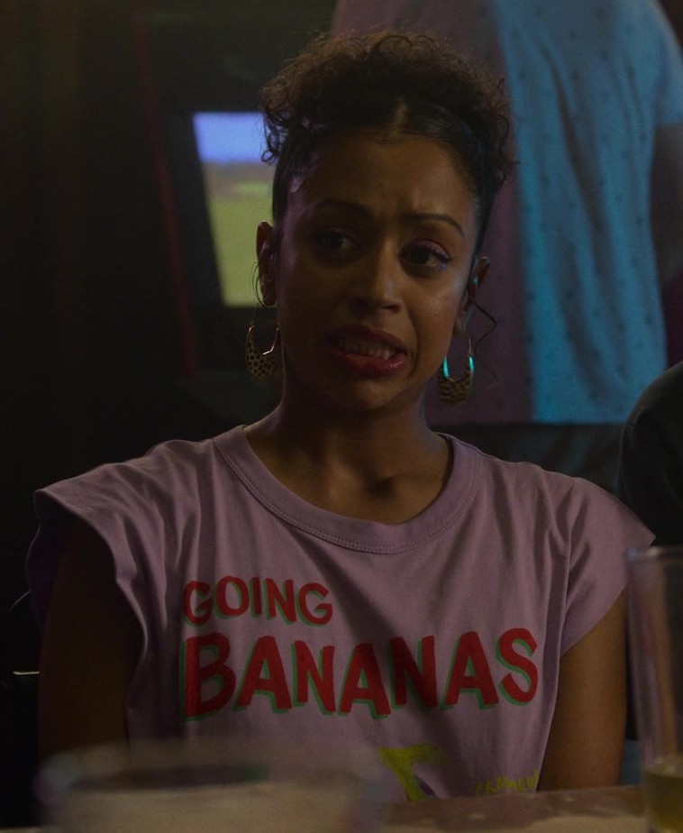 going bananas pink tee - Liza Koshy (Ashley) - Players (2024) Movie