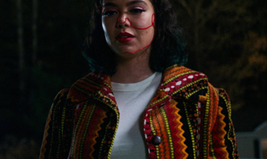 Bold Striped Boho Carpet Coat Worn by Auliʻi Cravalho as Janis ‘Imi’ike